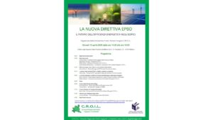 CROIL evento: “LA NUOVA DIRETTIVA EPBD. IL FUTURO DELL’EFFICIENZA ENERGETICA NEGLI EDIFICI” Milano, 10 aprile 2025