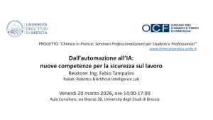 Seminario “Dall’automazione all’IA: nuove competenze per la sicurezza sul lavoro”, Brescia – 20 marzo 2026